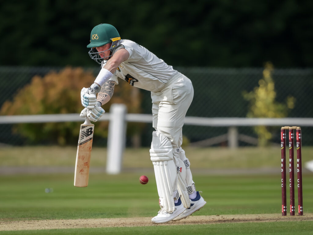 Staffordshire's James Kettleborough bats in the NCCA Championship final