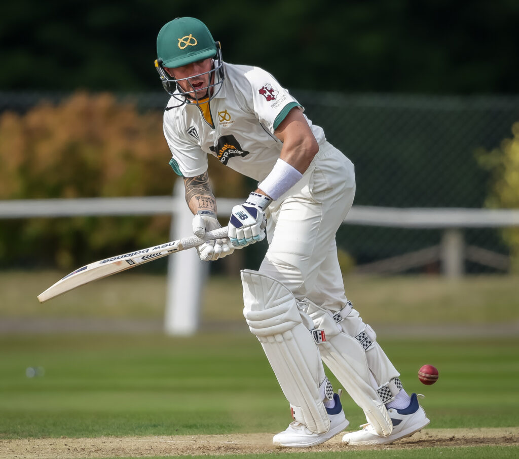 Staffordshire's James Kettleborough bats in the NCCA Championship final