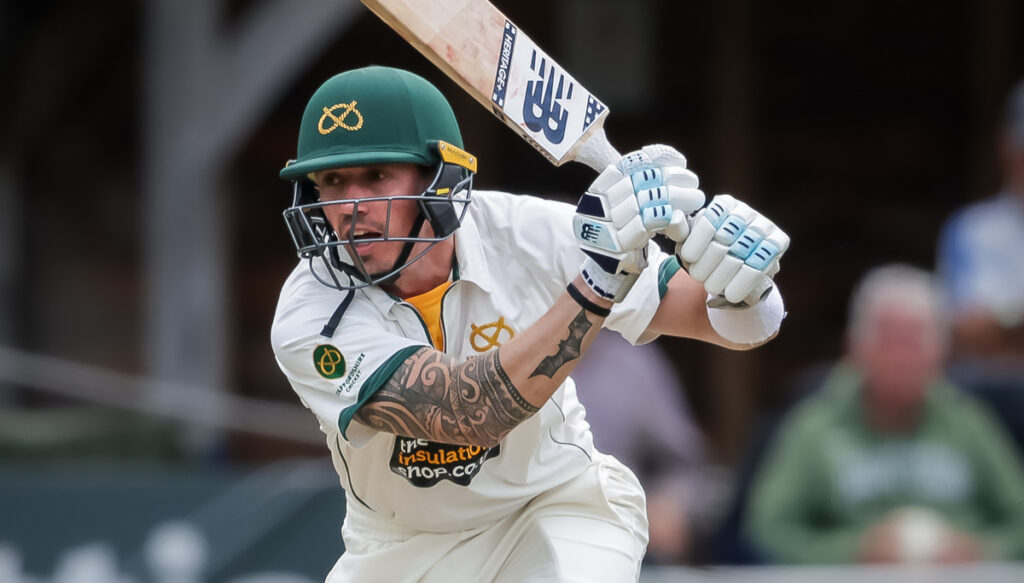 Staffordshire's James Kettleborough bats in the NCCA Championship final