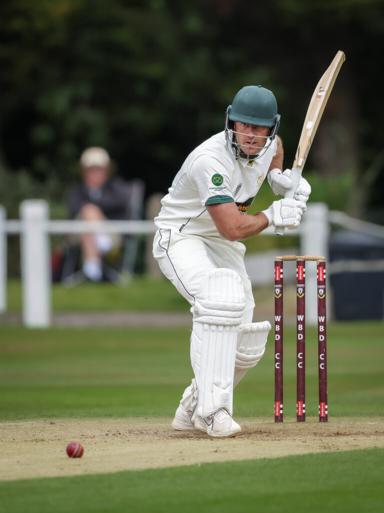Staffordshire's Michael Hill bats in the NCCA Championship final