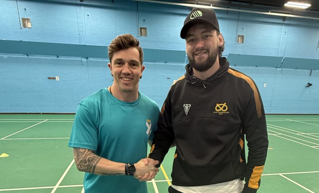 James Kettleborough, left, pictured with new Staffordshire signing Olly Walker.