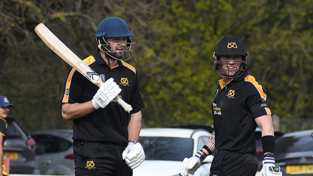 Staffordshire County Cricket Club's Ollie Walker, left, and James Kettleborough