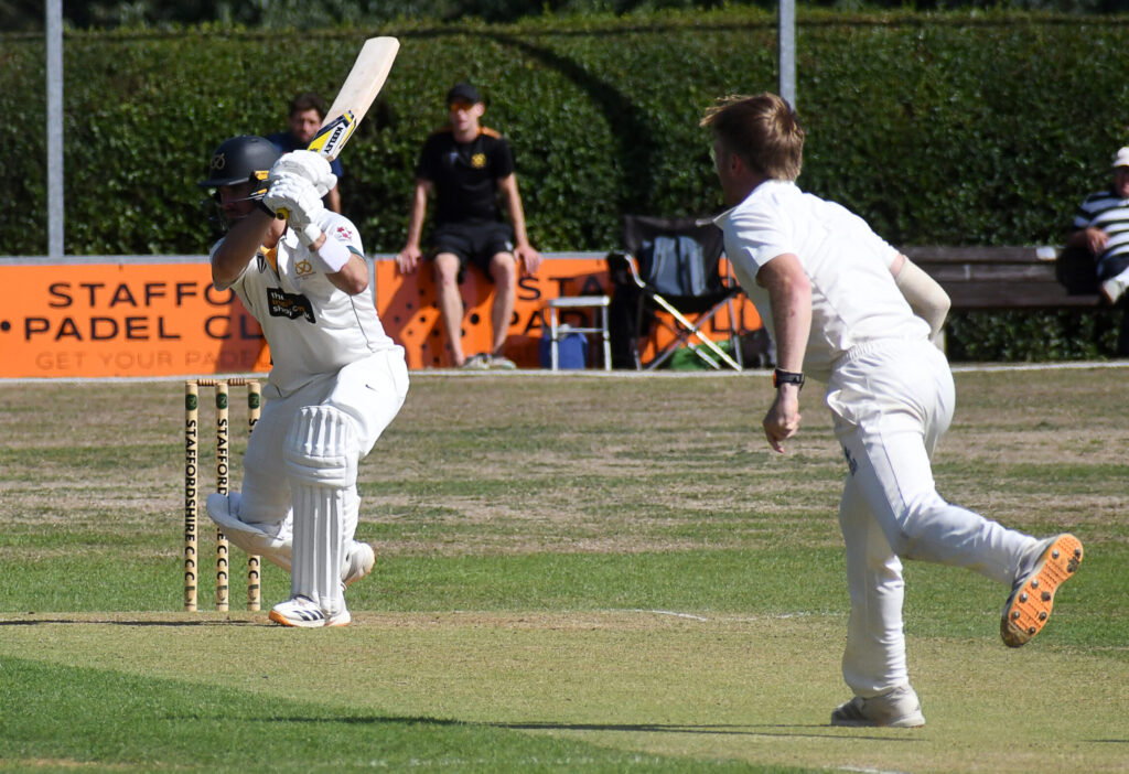 Dan Lincoln on his way to a maiden Staffordshire ton.