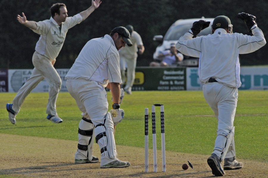 Paul Byrne picks up the last wicket to win Staffordshire the 2014 Championship title.