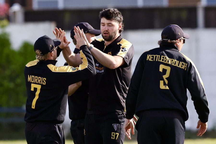 Staffordshire all-rounder Ollie Walker celebrates one of his four wickets in the Trophy victory over Lincolnshire.