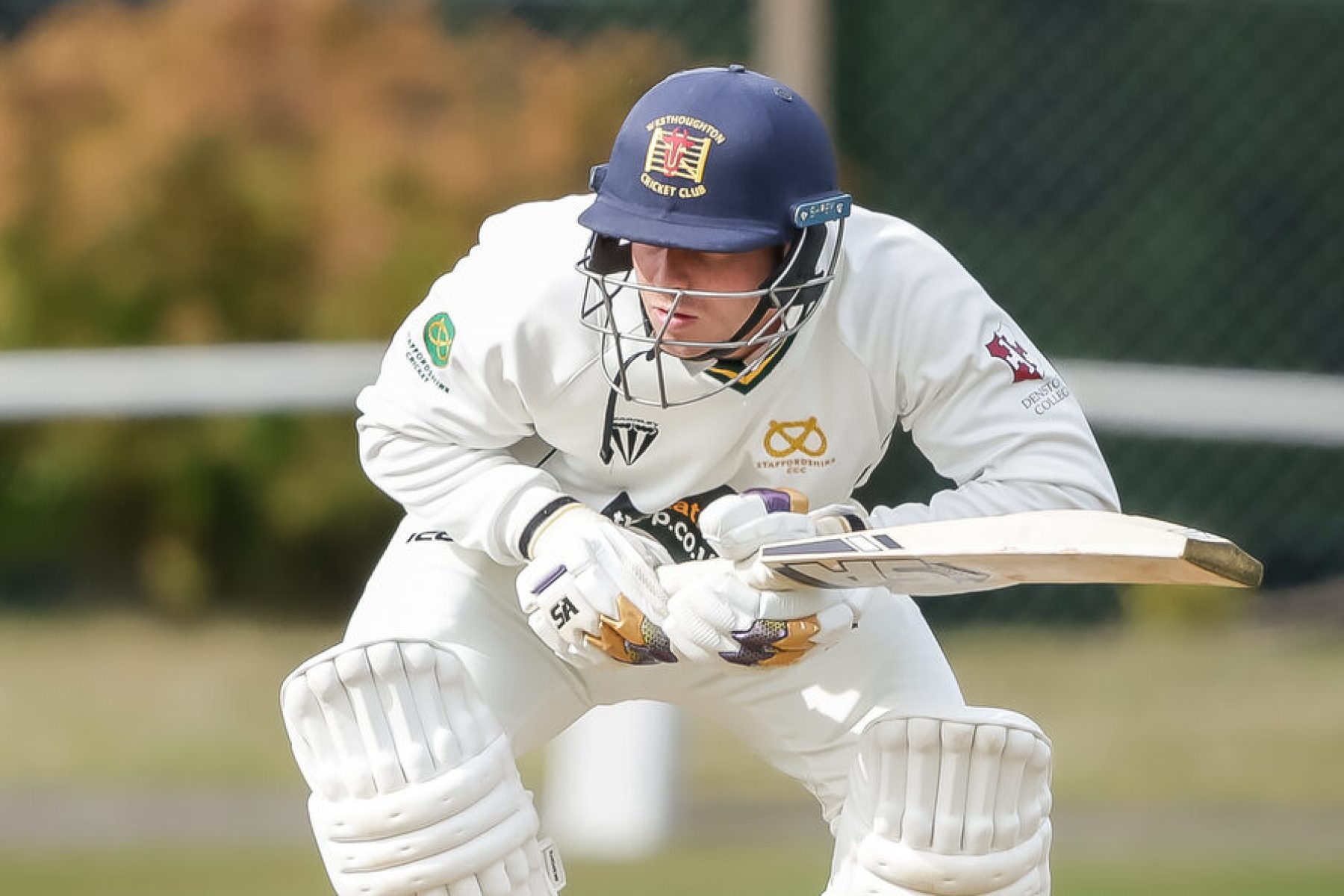 Staffordshire's Matt Morris bats in the NCCA Championship final