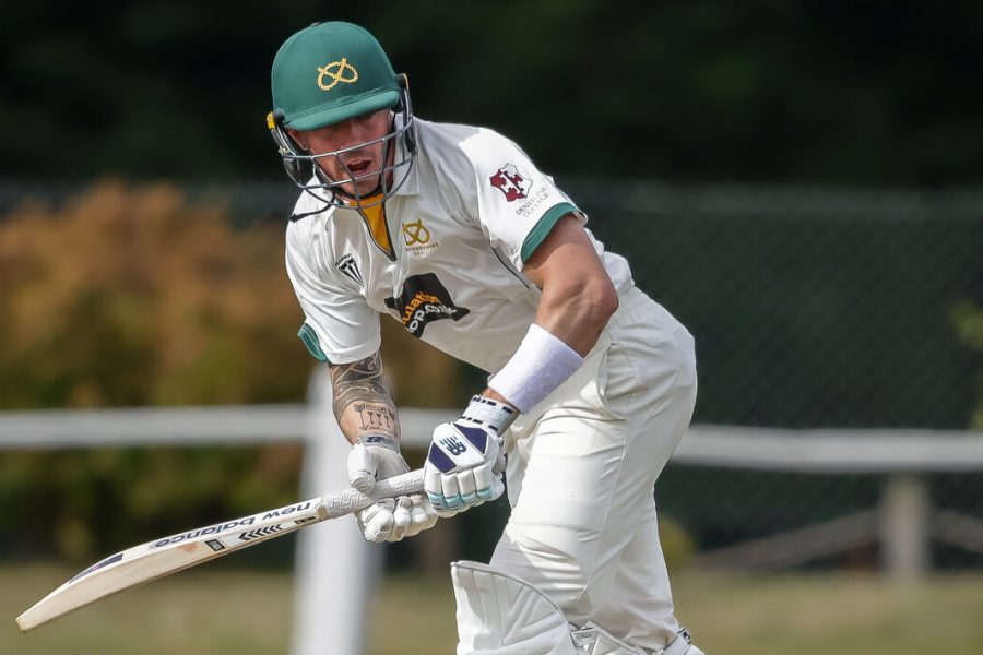 Staffordshire's James Kettleborough bats in the NCCA Championship final