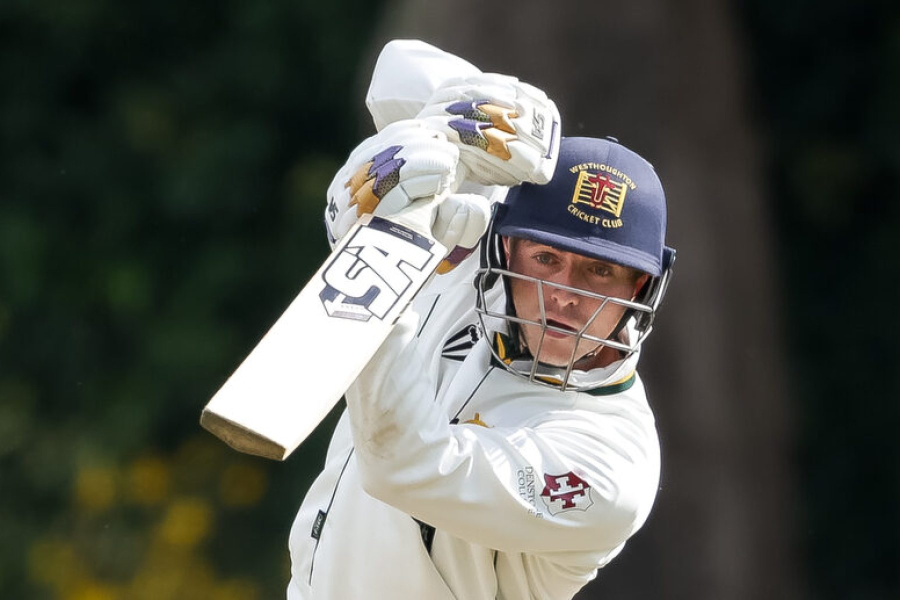 Staffordshire's Matt Morris bats in the NCCA Championship final