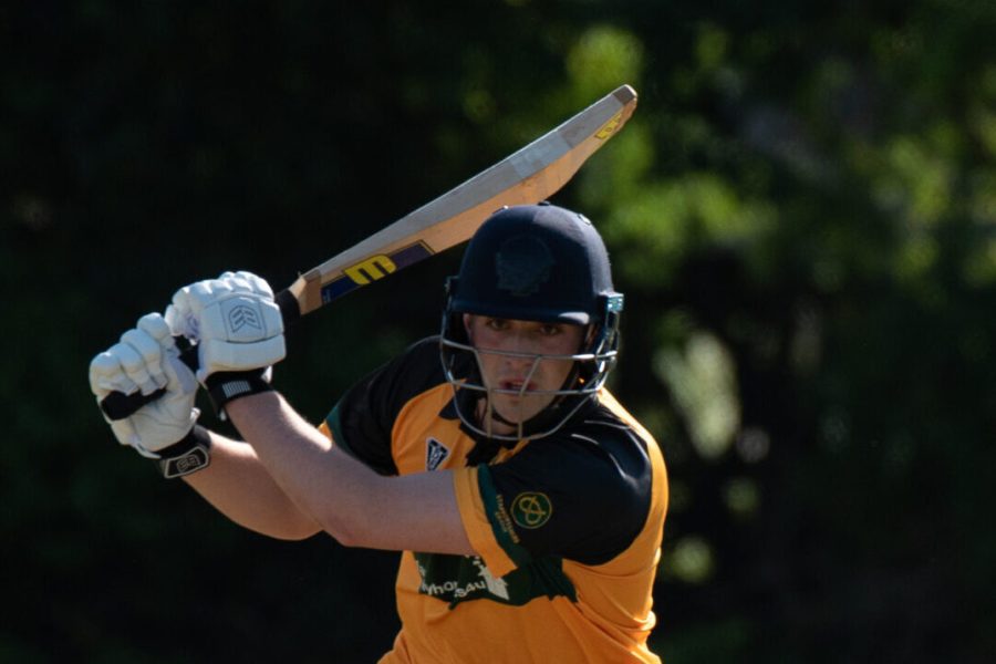 Staffordshire's Nils Priestley on his way to a century against Berkshire.